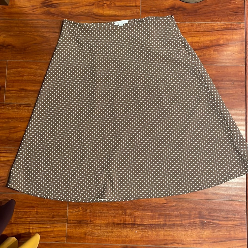 New York & Company Brown Polka Dot Skirt